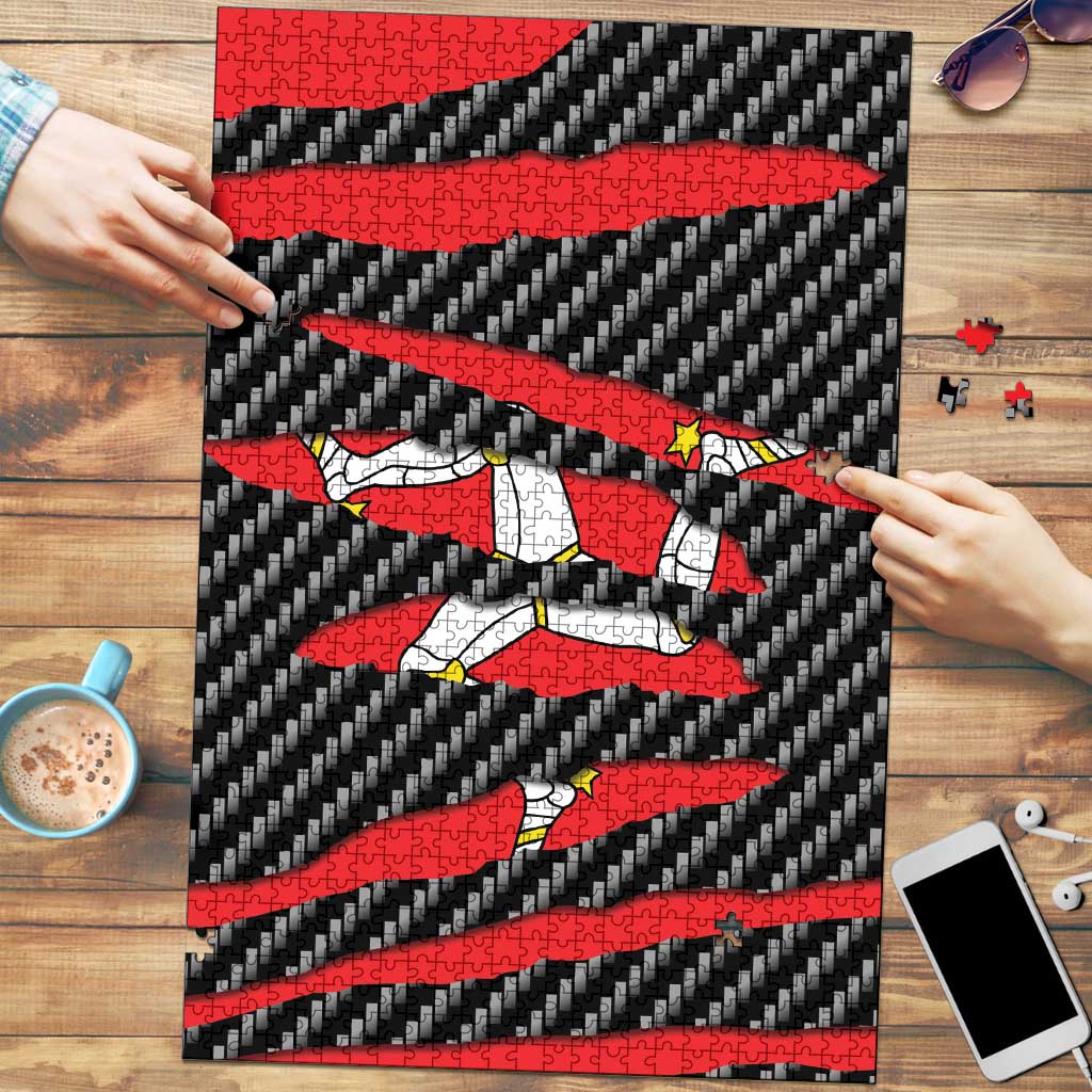 Isle of Man Beast Puzzle Ripped Flag Graphic - Wonder Print Shop