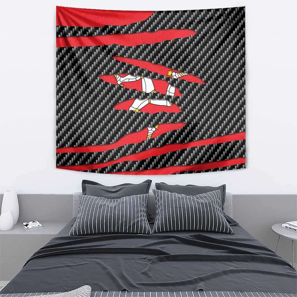 Isle of Man Beast Tapestry Ripped Flag Graphic - Wonder Print Shop
