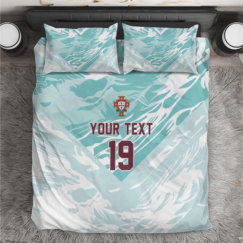 Custom World Football 2026 Portugal Bedding Set Luso Spirit Football Force