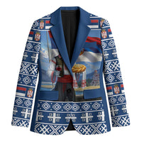 Serbia Christmas Wolf Blazer Vuk Serbian Mascot - Wonder Print Shop