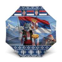 Serbia Christmas Wolf Umbrella Vuk Serbian Mascot - Wonder Print Shop