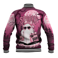 Coquette Ghost Pink Halloween Baseball Jacket Spooky Glam Coquette Style
