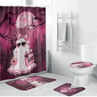 Coquette Ghost Pink Halloween Bathroom Set Spooky Glam Coquette Style