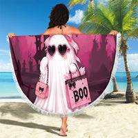 Coquette Ghost Pink Halloween Beach Blanket Spooky Glam Coquette Style