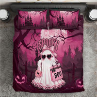 Coquette Ghost Pink Halloween Bedding Set Spooky Glam Coquette Style