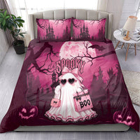 Coquette Ghost Pink Halloween Bedding Set Spooky Glam Coquette Style