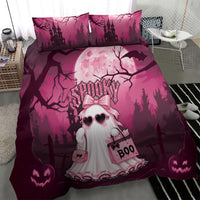 Coquette Ghost Pink Halloween Bedding Set Spooky Glam Coquette Style
