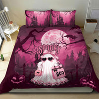 Coquette Ghost Pink Halloween Bedding Set Spooky Glam Coquette Style