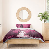 Coquette Ghost Pink Halloween Bedding Set Spooky Glam Coquette Style