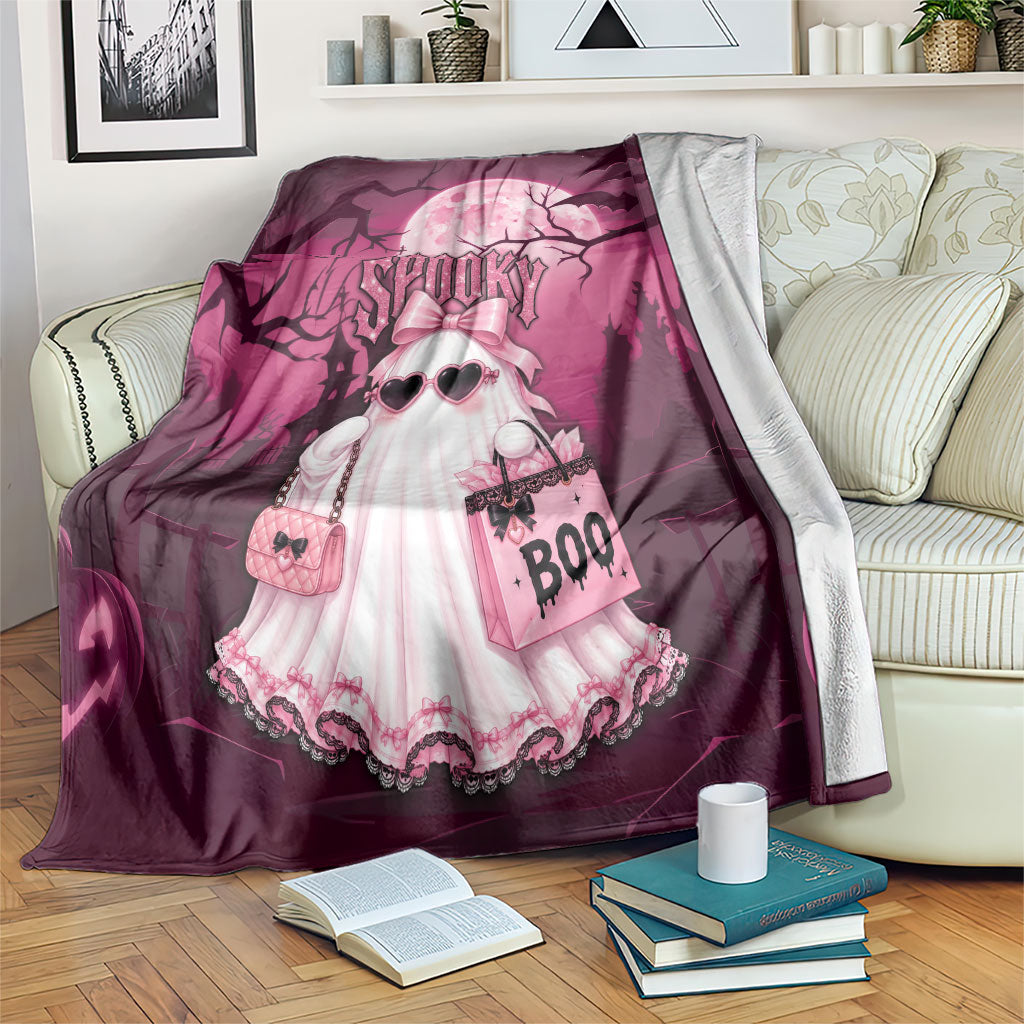 Coquette Ghost Pink Halloween Blanket Spooky Glam Coquette Style