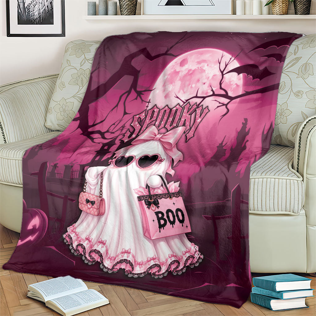 Coquette Ghost Pink Halloween Blanket Spooky Glam Coquette Style