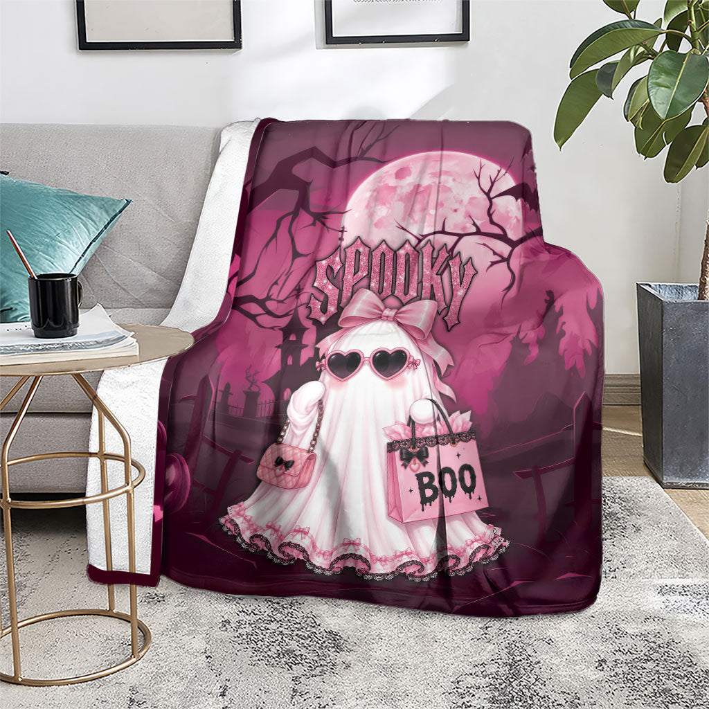 Coquette Ghost Pink Halloween Blanket Spooky Glam Coquette Style
