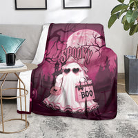 Coquette Ghost Pink Halloween Blanket Spooky Glam Coquette Style