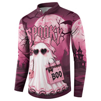 Coquette Ghost Pink Halloween Button Sweatshirt Spooky Glam Coquette Style