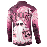 Coquette Ghost Pink Halloween Button Sweatshirt Spooky Glam Coquette Style
