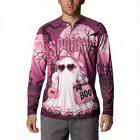 Coquette Ghost Pink Halloween Button Sweatshirt Spooky Glam Coquette Style