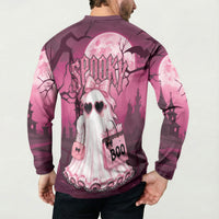Coquette Ghost Pink Halloween Button Sweatshirt Spooky Glam Coquette Style