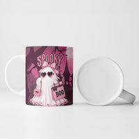 Coquette Ghost Pink Halloween Ceramic Mug Spooky Glam Coquette Style