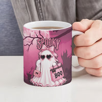 Coquette Ghost Pink Halloween Ceramic Mug Spooky Glam Coquette Style