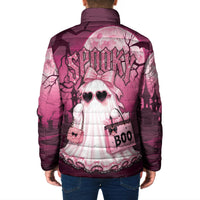 Coquette Ghost Pink Halloween Padded Jacket Spooky Glam Coquette Style