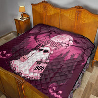 Coquette Ghost Pink Halloween Quilt Spooky Glam Coquette Style