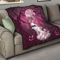 Coquette Ghost Pink Halloween Quilt Spooky Glam Coquette Style