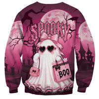 Coquette Ghost Pink Halloween Sweatshirt Spooky Glam Coquette Style