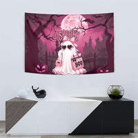 Coquette Ghost Pink Halloween Tapestry Spooky Glam Coquette Style
