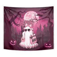 Coquette Ghost Pink Halloween Tapestry Spooky Glam Coquette Style