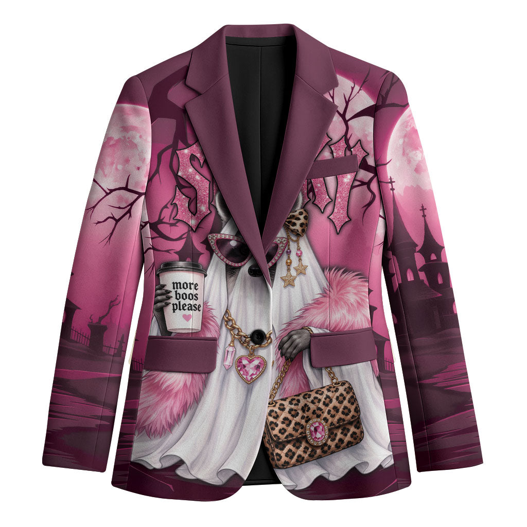 Leopard Raccoon Pink Halloween Blazer Spooky Glam Raccoon Ghost