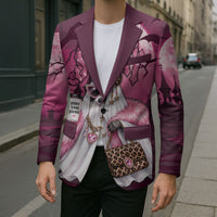 Leopard Raccoon Pink Halloween Blazer Spooky Glam Raccoon Ghost
