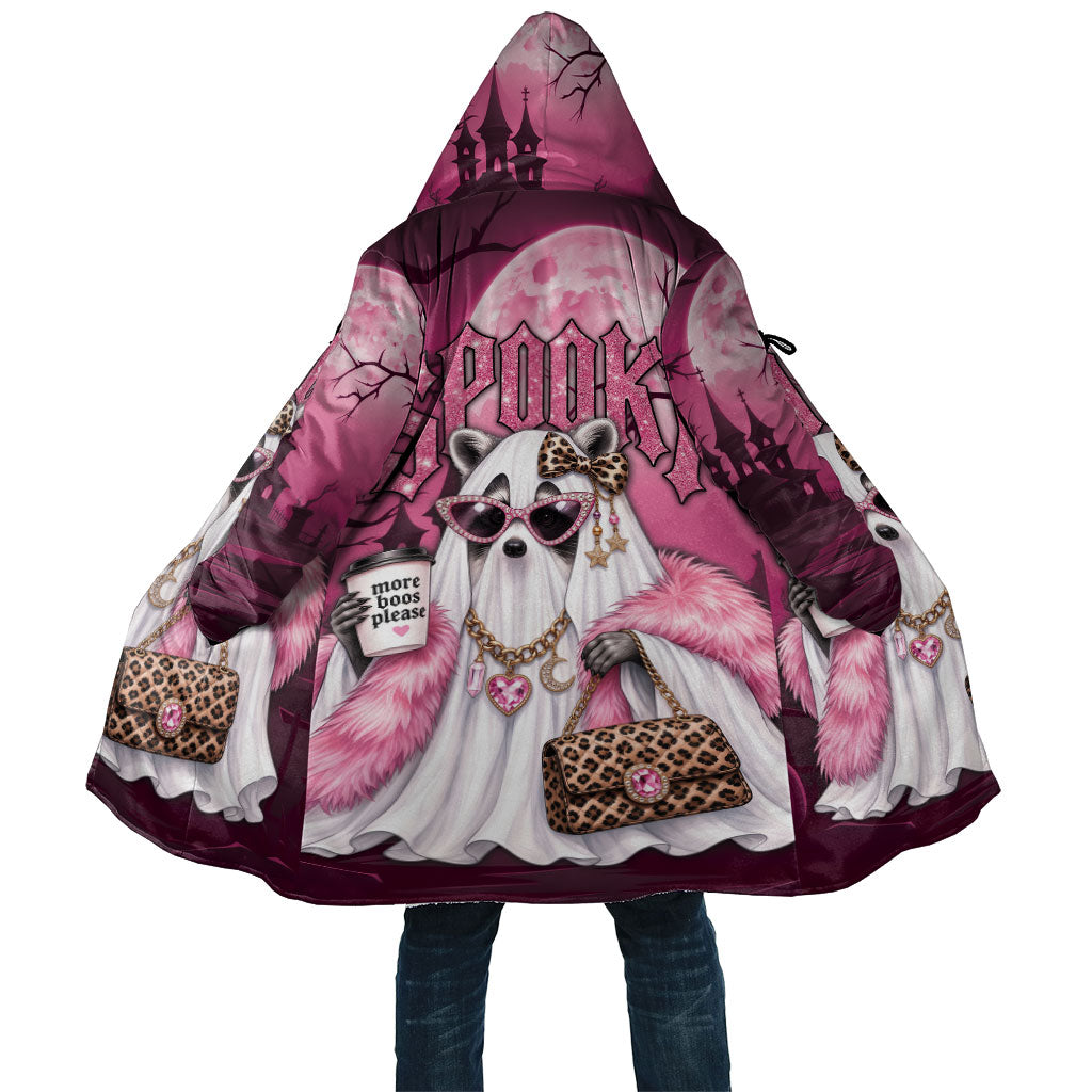 Leopard Raccoon Pink Halloween Cloak Spooky Glam Raccoon Ghost