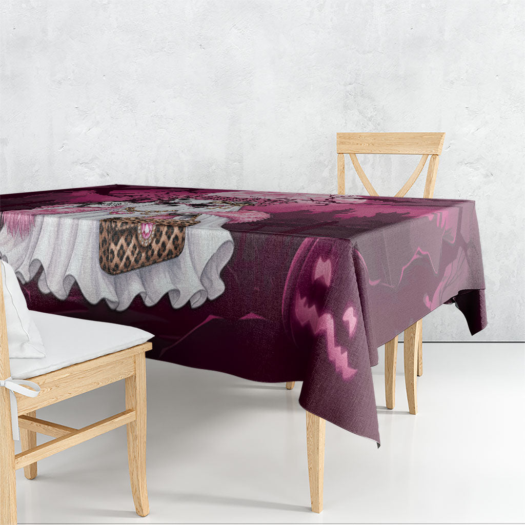 Leopard Raccoon Pink Halloween Tablecloth Spooky Glam Raccoon Ghost