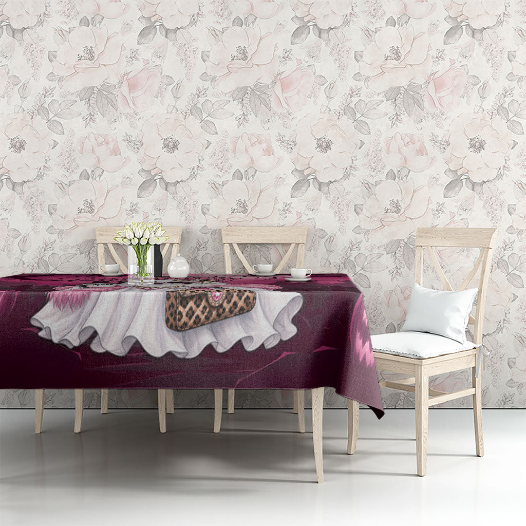 Leopard Raccoon Pink Halloween Tablecloth Spooky Glam Raccoon Ghost