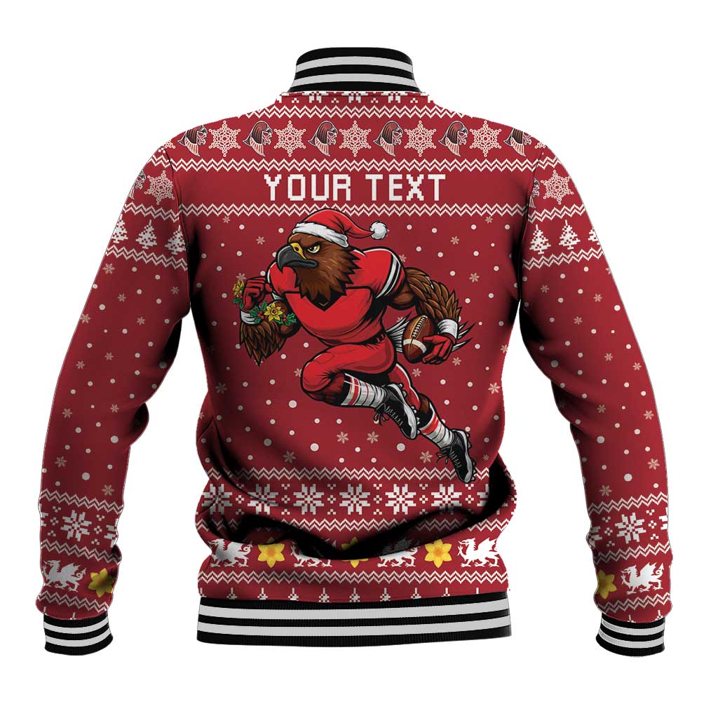 Personalized Radnorshire Wales Christmas Baseball Jacket Red-Tailed Hawk Rugby - Wonder Print Shop