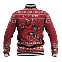 Personalized Radnorshire Wales Christmas Baseball Jacket Red-Tailed Hawk Rugby - Wonder Print Shop