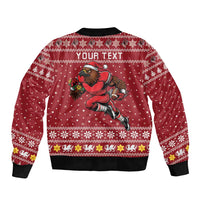 Personalized Radnorshire Wales Christmas Bomber Jacket Red-Tailed Hawk Rugby - Wonder Print Shop
