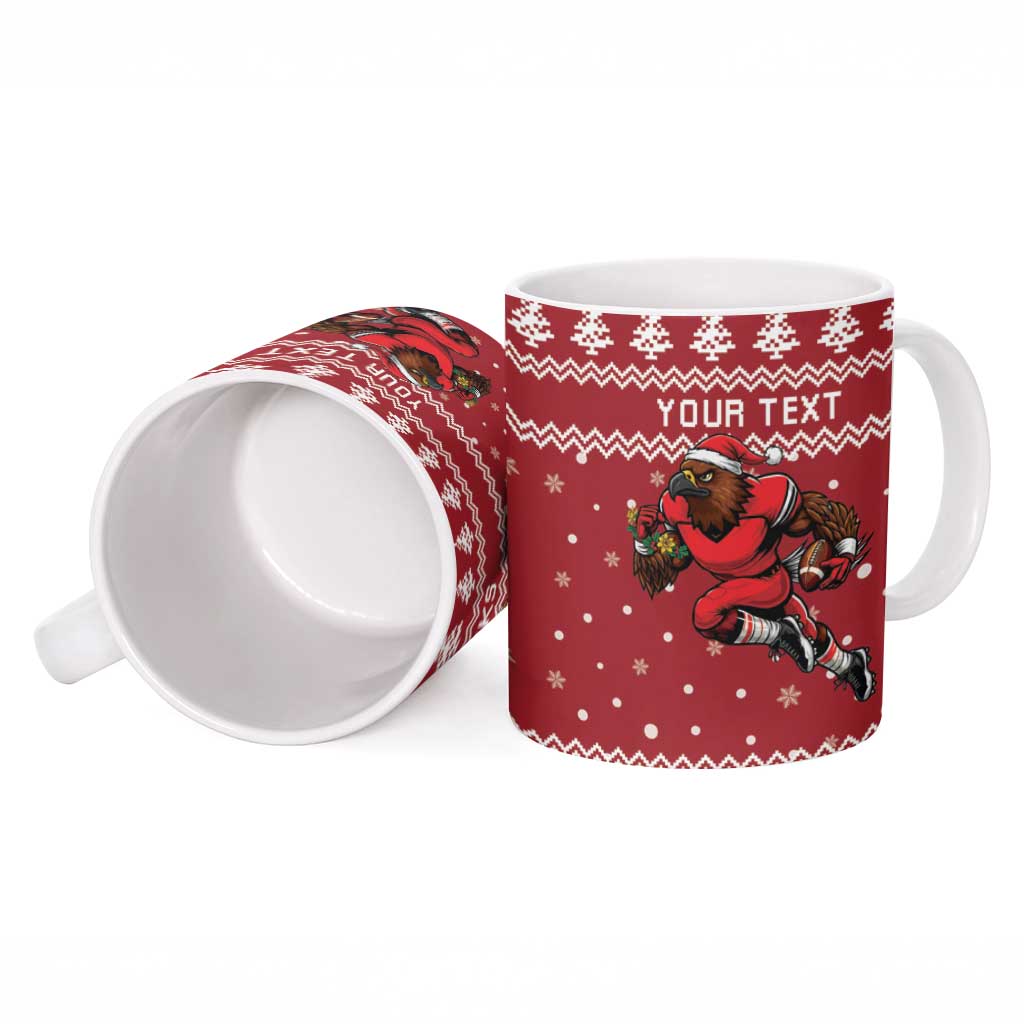 Personalized Radnorshire Wales Christmas Ceramic Mug Red-Tailed Hawk Rugby - Wonder Print Shop