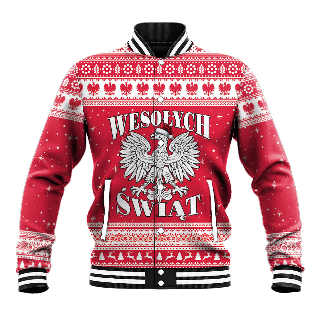 Poland Christmas Baseball Jacket Polish White Eagle Wesolych Swiat