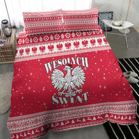 Poland Christmas Bedding Set Polish White Eagle Wesolych Swiat