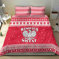 Poland Christmas Bedding Set Polish White Eagle Wesolych Swiat