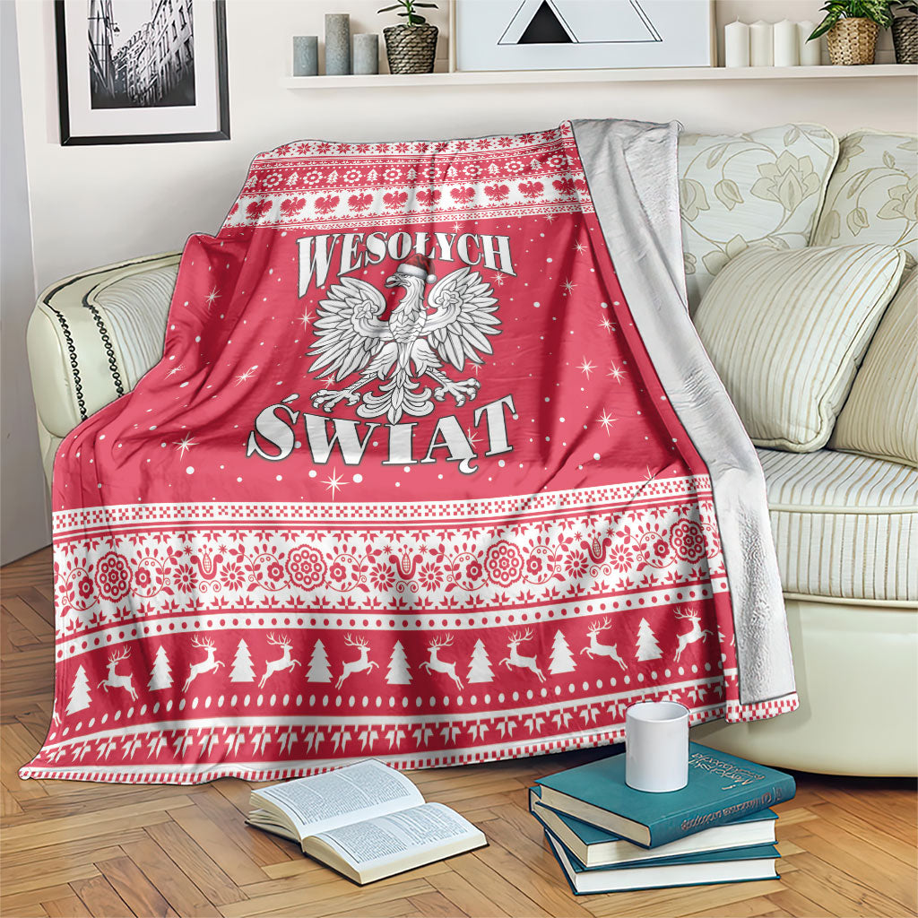 Poland Christmas Blanket Polish White Eagle Wesolych Swiat