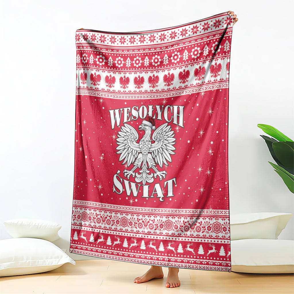 Poland Christmas Blanket Polish White Eagle Wesolych Swiat