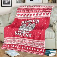 Poland Christmas Blanket Polish White Eagle Wesolych Swiat