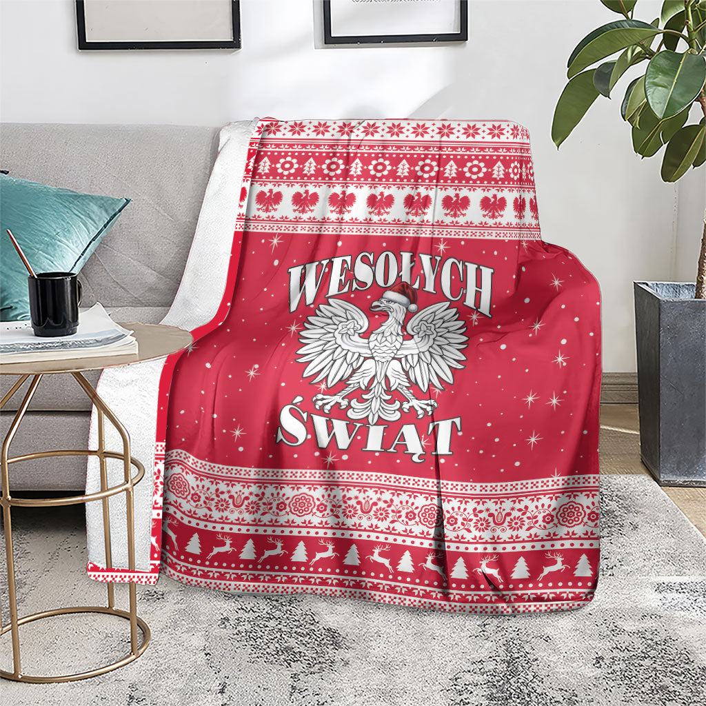 Poland Christmas Blanket Polish White Eagle Wesolych Swiat
