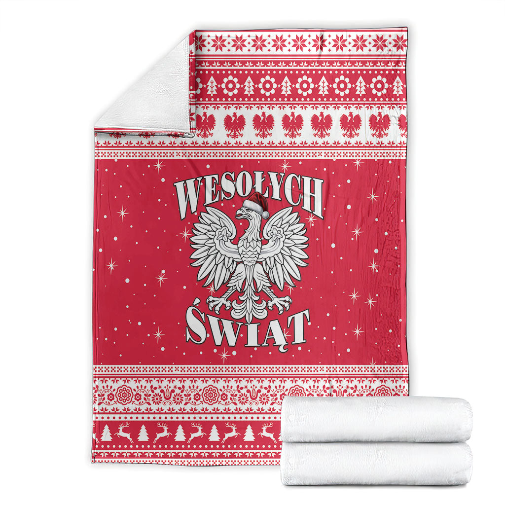 Poland Christmas Blanket Polish White Eagle Wesolych Swiat