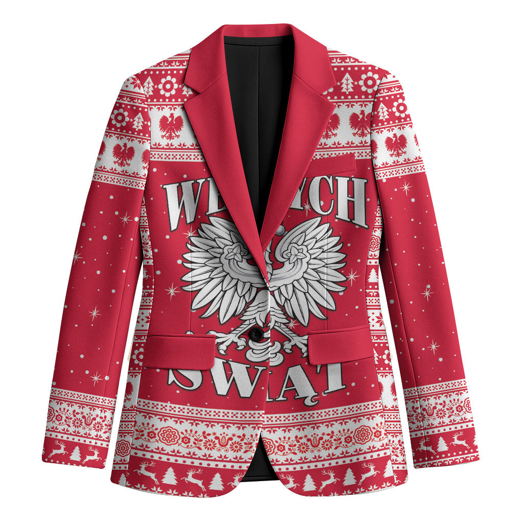 Poland Christmas Blazer Polish White Eagle Wesolych Swiat