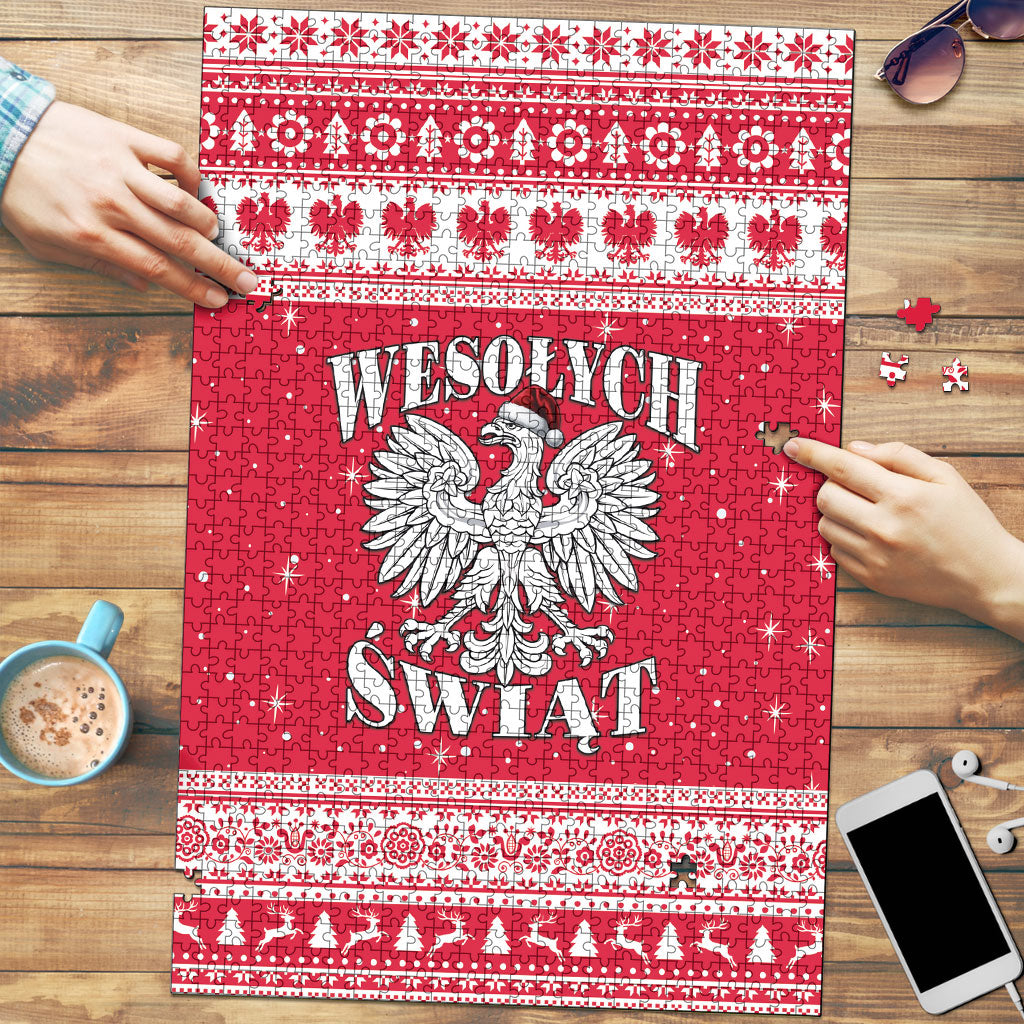 Poland Christmas Puzzle Polish White Eagle Wesolych Swiat