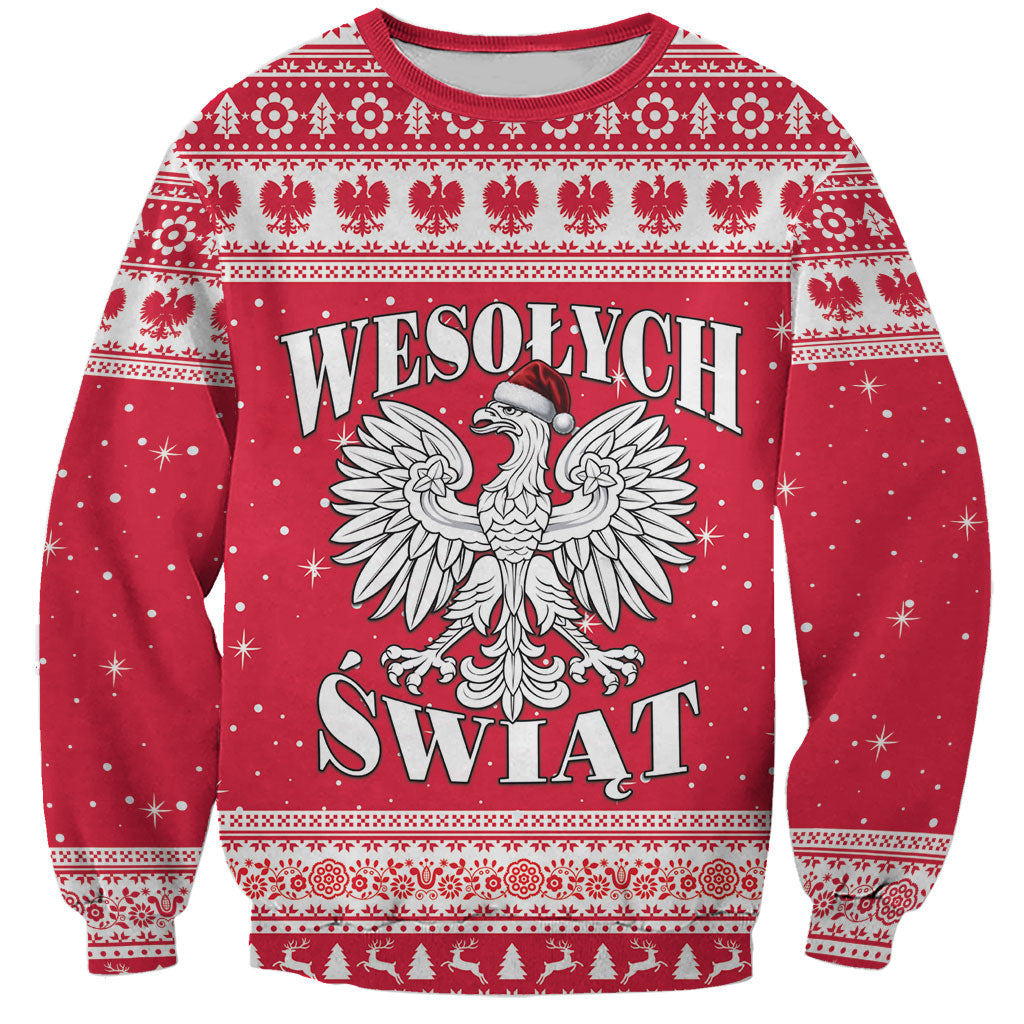 Poland Christmas Sweatshirt Polish White Eagle Wesolych Swiat