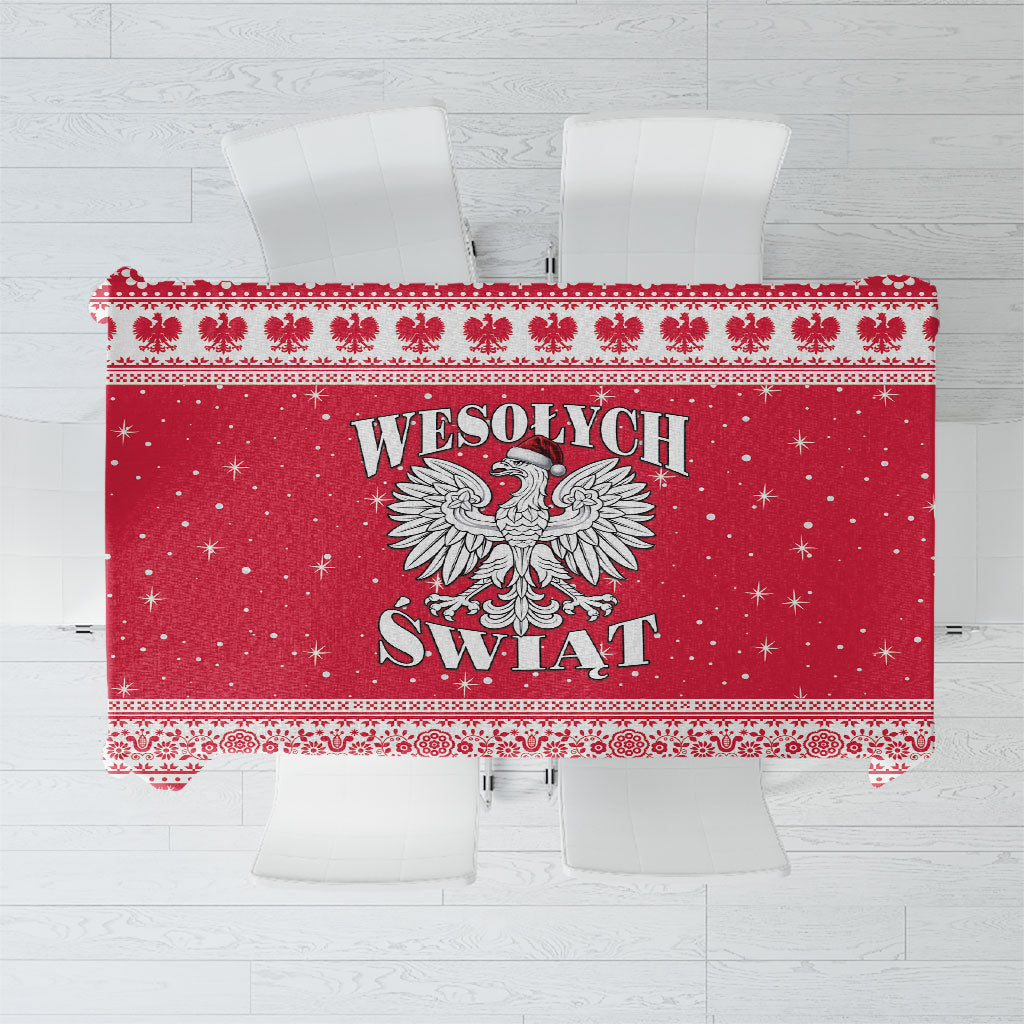 Poland Christmas Tablecloth Polish White Eagle Wesolych Swiat